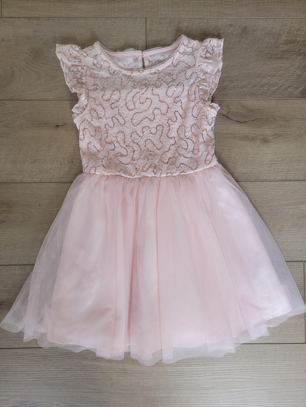 Cat & Jack Girls Sequin Lace Tulle Tutu Dress Pink Size M 7/8 Princess Core